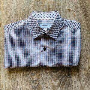 Men's Casual Checkered Shirt - Blue and Red